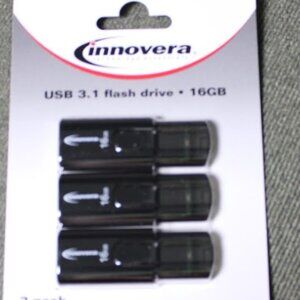 Innovera 82316 16 GB USB 3.0 Flash Drive (3/Pack) New